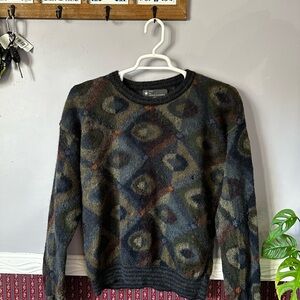 Alpaca Wool Patterned Sweater - Multicolor